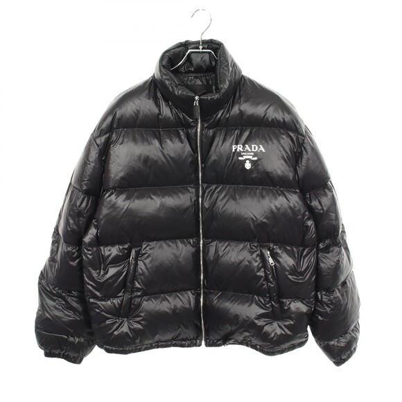 Prada | Jackets & Coats | Prada Logo Print Hooded Down Jacket